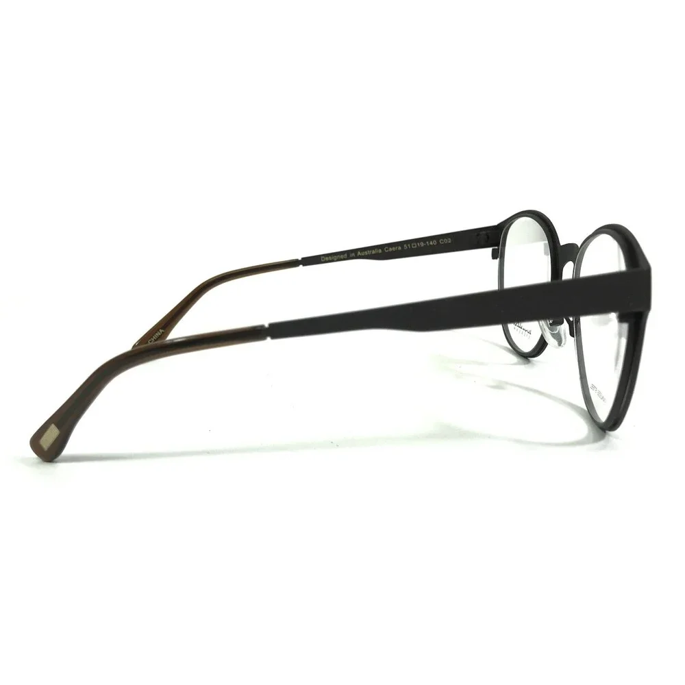 Iconik Eyeglasses Frames Caera C02 Brown Round Full Rim 51-19-140